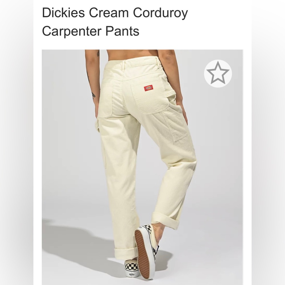 Dickies Cream Corduroy Carpenter Pants
